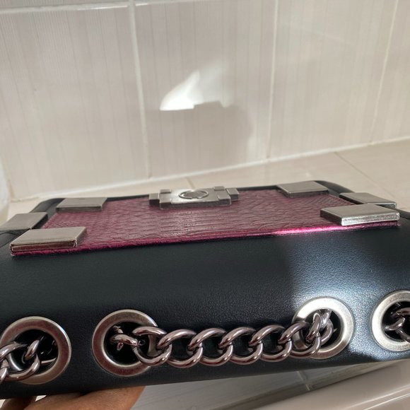 Black and Purple Snake print Crossbody Bag - Picture 4 of 8